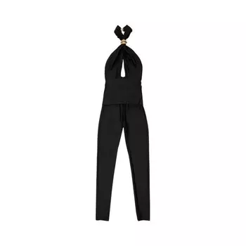 Комбинезон Saint Laurent Jeweled Halter Jumpsuit Black, черный