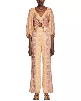 Комбинезон Sandro Dieppe из льняной смеси Maje, бежевый