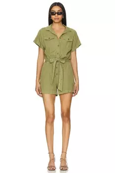 Комбинезон searose с закатанными рукавами и поясом Bella Dahl, зеленый