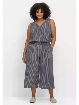 Комбинезон Sheego "больших размеров", с запахом, с карманами, синий