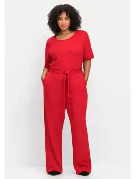 Комбинезон Sheego by Joe Brown "Большие размеры" с завязывающимся поясом и широкими штанинами Sheego By Joe Browns, красный