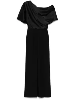 Комбинезон широкого кроя с открытыми плечами Amsale, черный