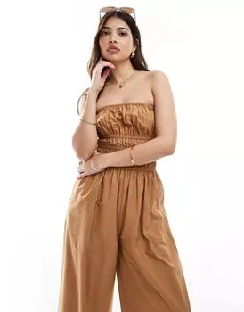 Комбинезон широкого кроя с присборенным лифом ASOS DESIGN
