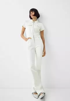 Комбинезон Short Sleeve Bershka, белый