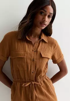 Комбинезон SHORT-SLEEVE UTILITY New Look, коричневый