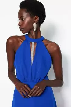 Комбинезон - Синий - Приталенный Trendyol, синий