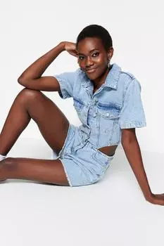 Комбинезон - Синий - Приталенный Trendyol, синий