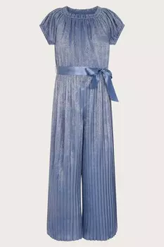 Комбинезон со складками и принтом из фольги Monsoon, синий