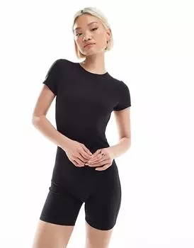 Комбинезон South Beach с рукавами-кепками черного цвета