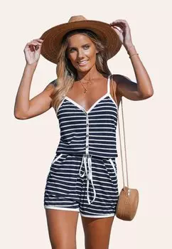 Комбинезон STRIPED Cupshe, черный