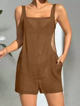 Комбинезон свободный Shein Swim BohoFeel с карманом, хаки