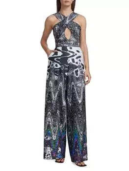 Комбинезон Tami с вырезами через шею Kimberly Goldson, цвет Black Abstract