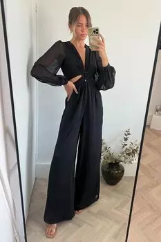 Комбинезон Teagan с вырезами Style Cheat, черный