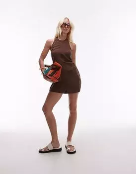 Комбинезон Topshop с халтернеем цвета купро-шоколад
