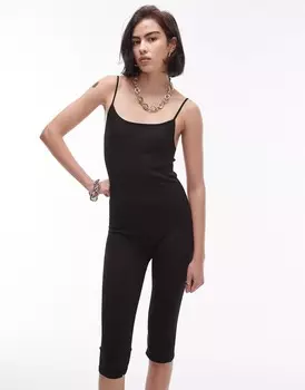 Комбинезон Topshop Seamless Capri, черный