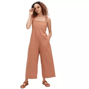 Комбинезон Uniqlo Linen Blend, коричневый