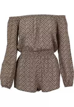 Комбинезон URBAN CLASSICS "Женский женский комбинезон с короткими рукавами Urban Classics" (1 шт.), цвет Blk/Flower