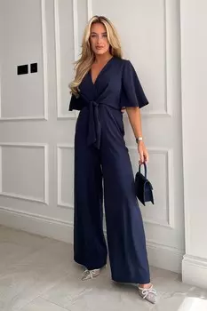 Комбинезон Viola с широкими штанинами и завязками Girl In Mind, синий