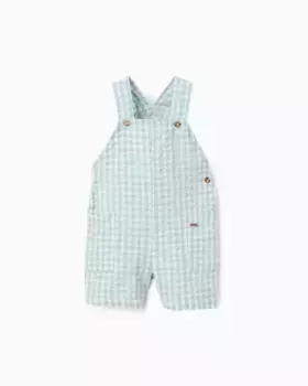 Комбинезон в клетку для малыша с карманами Zippy, голубой