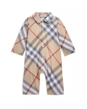 Комбинезон в клетку унисекс Burberry Mason — для малышей, коричневый/бежевый
