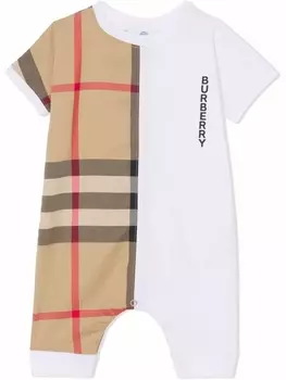 Комбинезон в клетку Vintage Check Burberry Kids, белый