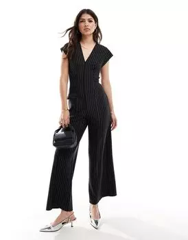 Комбинезон в тонкую полоску с широкими штанинами ASOS DESIGN