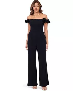Комбинезон XSCAPE Long Scuba Crepe One Shoulder Jumpsuit, черный
