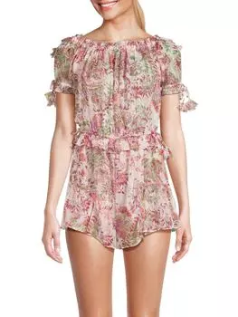 Комбинезон Yael с рюшами и узором пейсли Misa Los Angeles, цвет Rainbow Palm