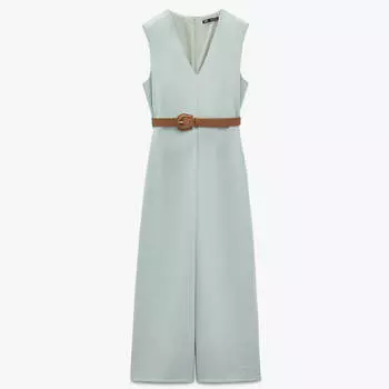 Комбинезон Zara Belted Wide-leg, мятный