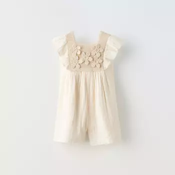Комбинезон Zara Contrast Crochet, экрю