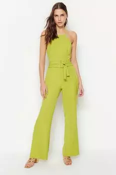 Комбинезон - Зеленый - Классический крой Trendyol, зеленый