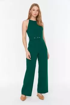 Комбинезон - Зеленый - Приталенный Trendyol, зеленый