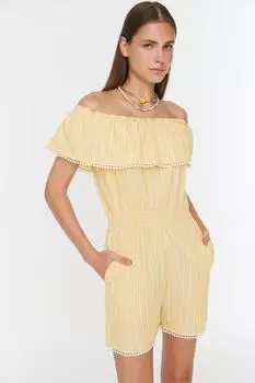 Комбинезон - Желтый - Классический крой Trendyol, желтый