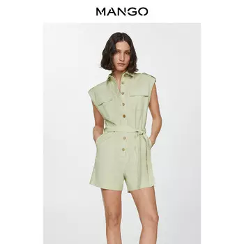 Комбинезон женский Mango с шортами, зеленый