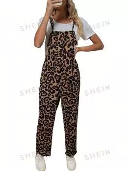 Комбинезон женский Shein Lune с леопардовым принтом, коричневый / черный