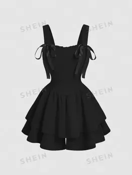 Комбинезон женский Shein Mod с поясом, черный