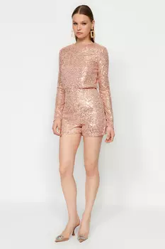 Комбинезон - Золотистый - Приталенный Trendyol, золотой
