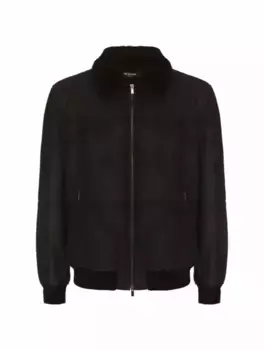 Комбинированная дубленка Kiton, черный