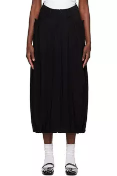 Комбинированная джинсовая макси-юбка Y'S, черный