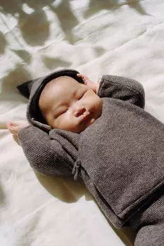 Комбинированная куртка с капюшоном ZARA, коричневый мергель