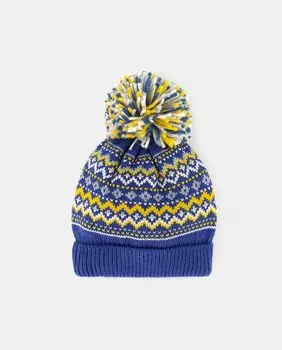 Комбинированная жаккардовая шляпа El Corte Ingls, индиго