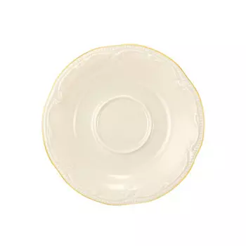 Комбинированное блюдце Ruby Cream с золотой каймой 15 см Seltmann Weiden, бежевый/золотой