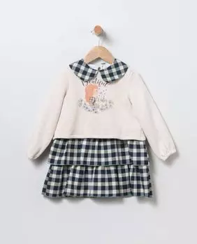 Комбинированное детское платье - темно-синий Coco Acqua, темно-синий