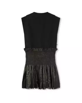 Комбинированное платье для девочки с короткими рукавами Karl Lagerfeld Kids, черный