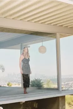 Комбинированное платье миди деворе ZARA, бежево-розовый