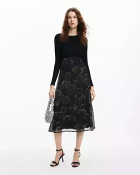 Комбинированное платье миди М Christian Lacroix Desigual, черный