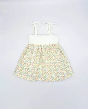 Комбинированное платье на бретелях для девочки Fina Ejerique, мультиколор