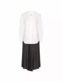 Комбинированное платье-рубашка MM6 MAISON MARGIELA, мультиколор