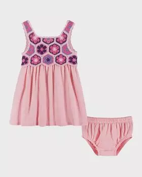 Комбинированное платье с цветочным принтом для девочек и шароварами, размер для новорожденных – 24 м Andy & Evan, цвет Pink Floral