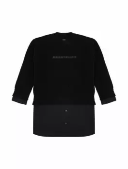 Комбинированное платье с логотипом MM6 MAISON MARGIELA, черный